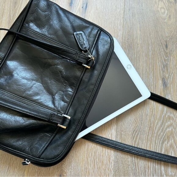 Vintage La Diva Black Italian Design Leather Purse Shoulder Bag - Made in Italy - Picture 4 of 16